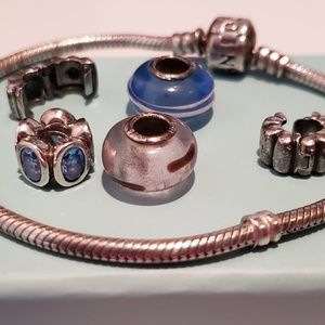 Pandora Bracelet with Pandora Beads and Spacers